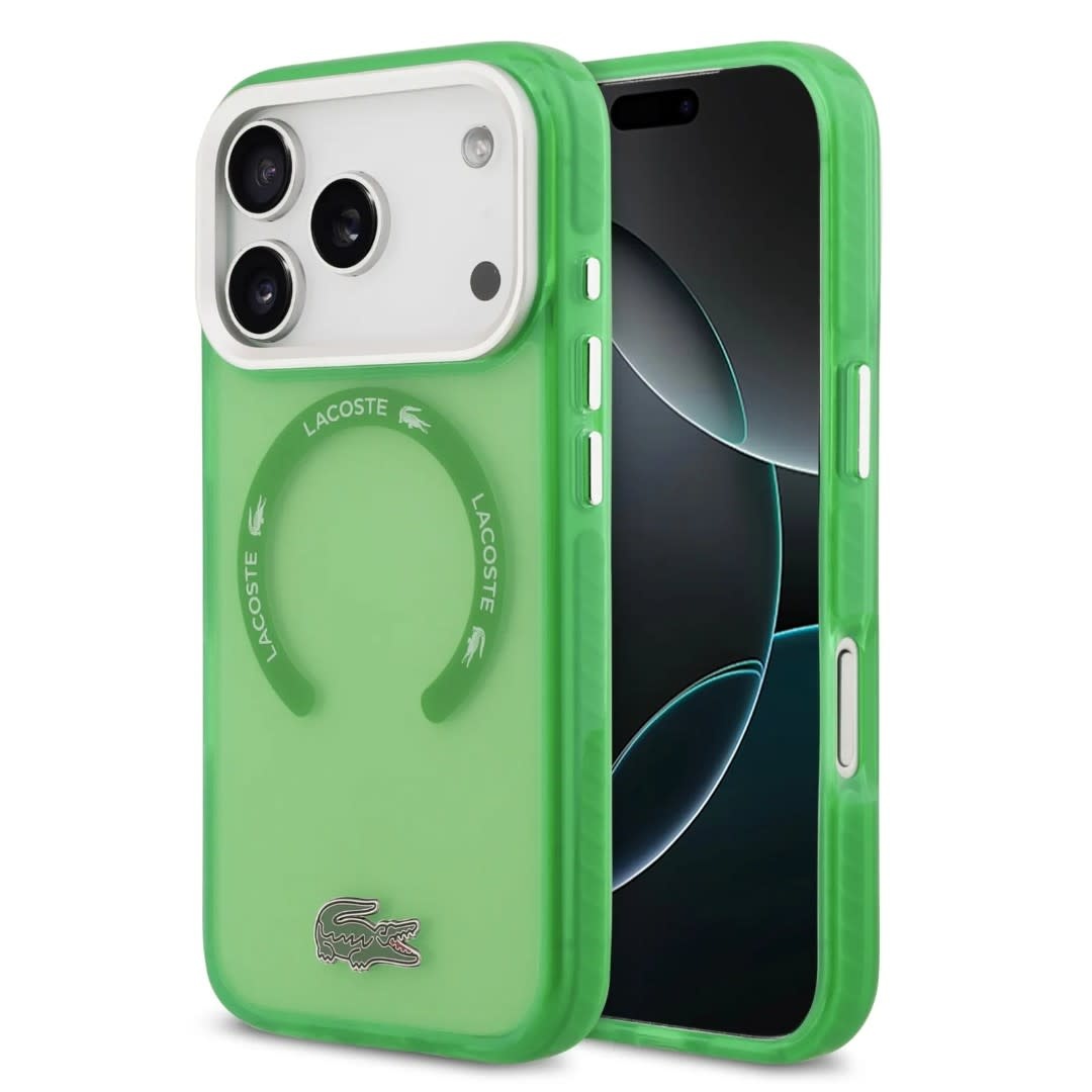 Lacoste Lacoste iPhone 17 Pro Max Backcover hoesje - MagSafe - Transparent Case With Frosted Finish - Groen