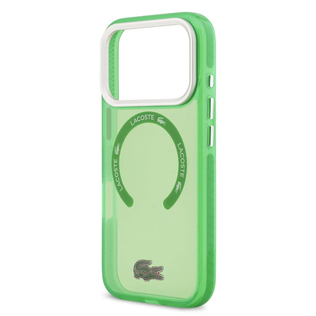Lacoste Lacoste iPhone 17 Pro Max Backcover hoesje - MagSafe - Transparent Case With Frosted Finish - Groen, foto 5 van 6