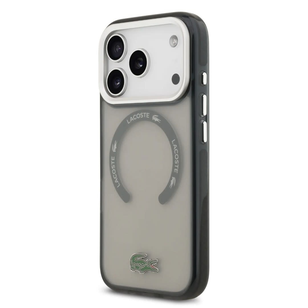 Lacoste Lacoste iPhone 17 Pro Backcover hoesje - MagSafe - Transparent Case With Frosted Finish - Grijs, foto 2 van 6