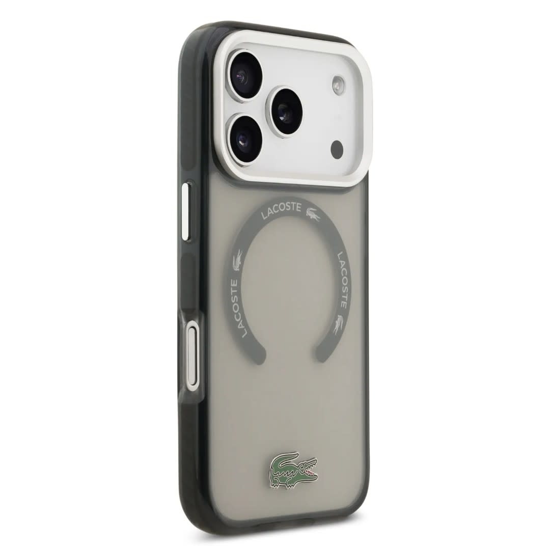 Lacoste Lacoste iPhone 17 Pro Backcover hoesje - MagSafe - Transparent Case With Frosted Finish - Grijs, foto 4 van 6
