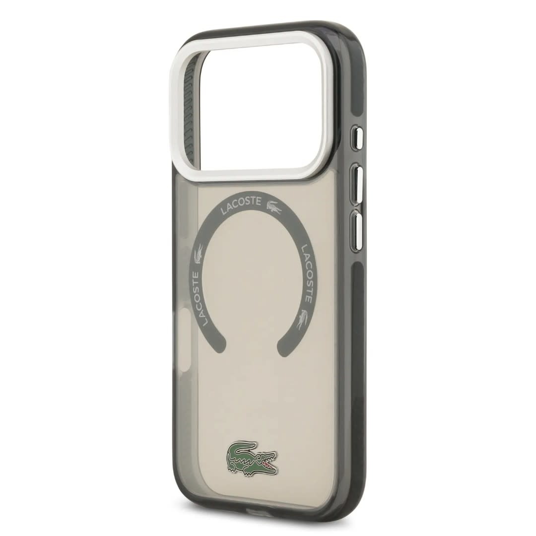 Lacoste Lacoste iPhone 17 Pro Backcover hoesje - MagSafe - Transparent Case With Frosted Finish - Grijs, foto 5 van 6