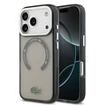 Lacoste Lacoste iPhone 17 Pro Max/iPhone 18 Pro Max Coque arrière MagSafe Finition transparente et dépolie - Gris