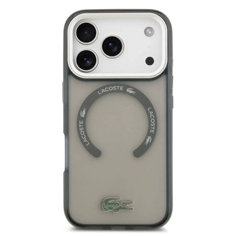 Lacoste Lacoste iPhone 17 Pro Max Back cover case - MagSafe - Transparent Case With Frosted Finish - Grey Lacoste Lacoste iPhone 17 Pro Max Back cover case - MagSafe - Transparent Case With Frosted Finish - Grey