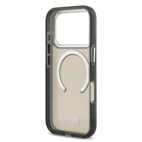 Lacoste Lacoste iPhone 17 Pro Max/iPhone 18 Pro Max Coque arrière MagSafe Finition transparente et dépolie - Gris