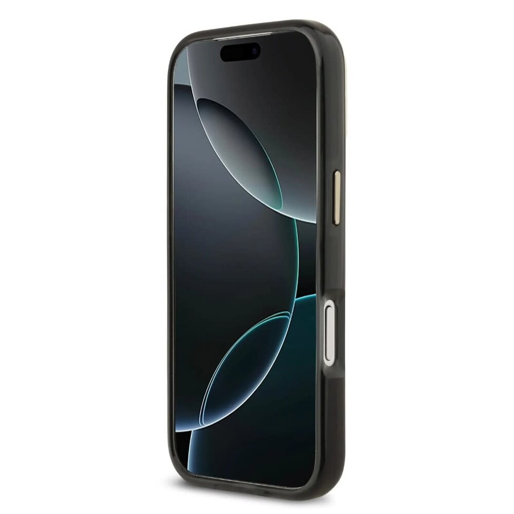 Lacoste Lacoste iPhone 17 Pro Max Backcover hoesje - MagSafe - Transparent Case With Frosted Finish - Gold Edge - Zwart Lacoste Lacoste iPhone 17 Pro Max Backcover hoesje - MagSafe - Transparent Case With Frosted Finish - Gold Edge - Zwart