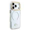Lacoste Lacoste iPhone 17 Pro/iPhone 18 Pro Handyhülle MagSafe Transparente Ausführung mit mattierter Oberfläche Goldfarbener Rand - Weiß