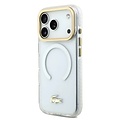 Lacoste Lacoste iPhone 17 Pro/iPhone 18 Pro Coque arrière MagSafe Finition transparente et dépolie Bord doré - Blanc