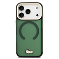 Lacoste Lacoste iPhone 17 Pro/iPhone 18 Pro Handyhülle MagSafe Transparente Ausführung mit mattierter Oberfläche Goldfarbener Rand - Grün