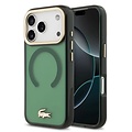 Lacoste Lacoste iPhone 17 Pro/iPhone 18 Pro Coque arrière MagSafe Finition transparente et dépolie Bord doré - Vert