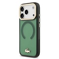 Lacoste Lacoste iPhone 17 Pro Max/iPhone 18 Pro Max Coque arrière MagSafe Finition transparente et dépolie Bord doré - Vert