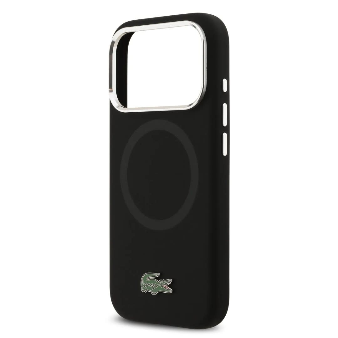 Lacoste Lacoste iPhone 17 Pro Backcover hoesje - MagSafe - Metal Logo - Zwart, foto 5 van 6