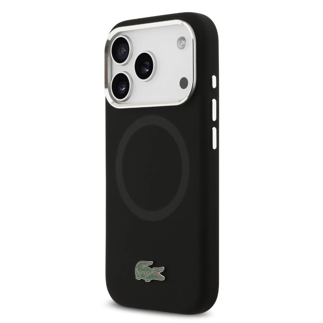 Lacoste Lacoste iPhone 17 Pro Backcover hoesje - MagSafe - Metal Logo - Zwart, foto 2 van 6