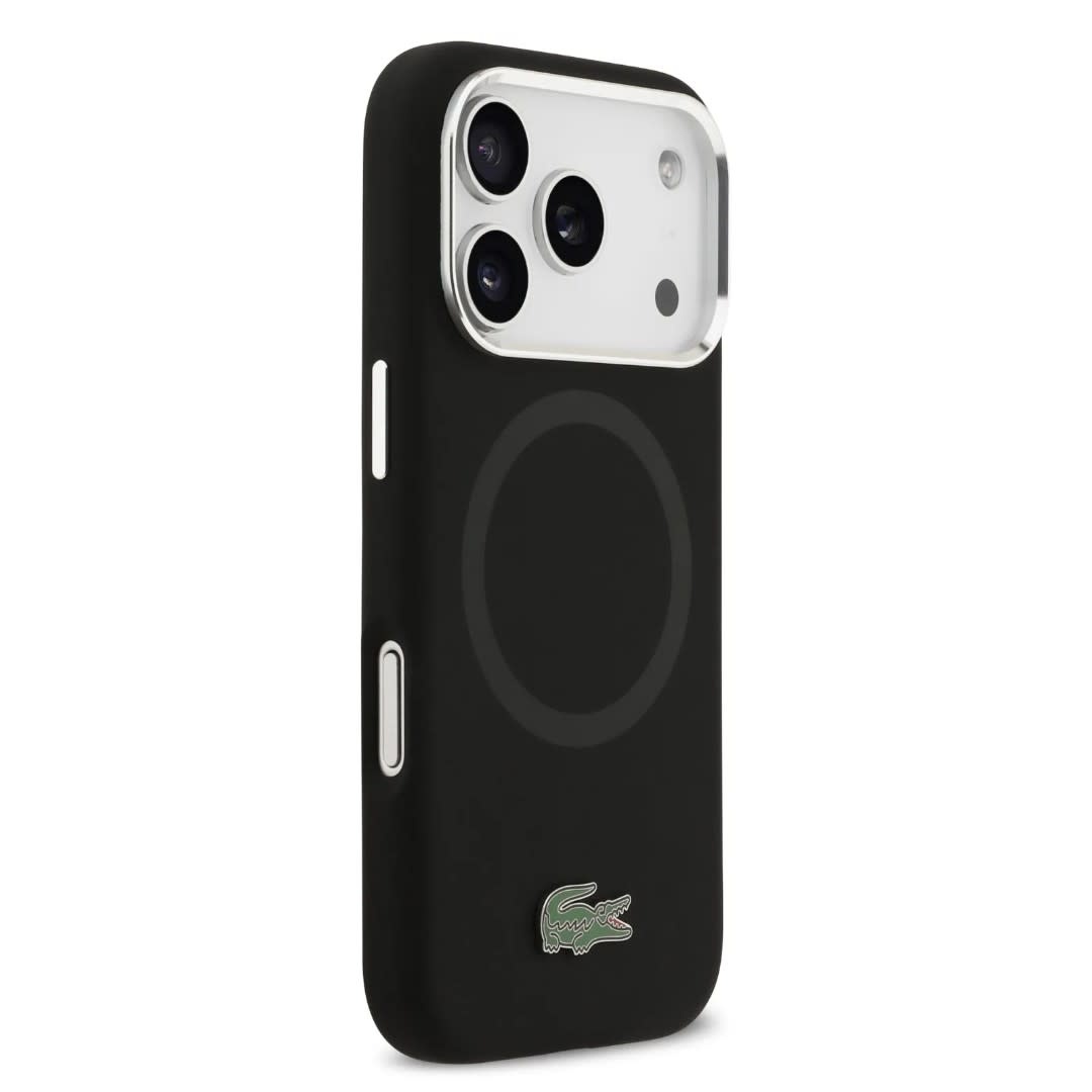 Lacoste Lacoste iPhone 17 Pro Backcover hoesje - MagSafe - Metal Logo - Zwart, foto 4 van 6