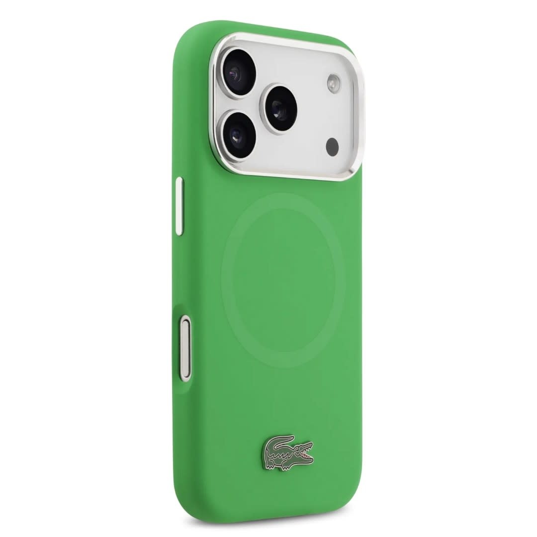 Lacoste Lacoste iPhone 17 Pro Backcover hoesje - MagSafe - Metal Logo - Groen, foto 4 van 6