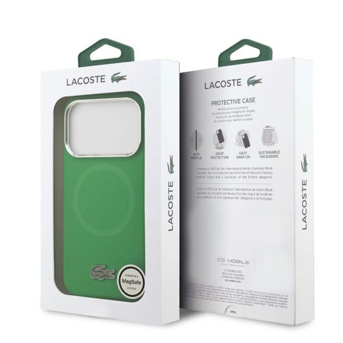Lacoste Lacoste iPhone 17 Pro/iPhone 18 Pro Handyhülle MagSafe Metalllogo - Grün