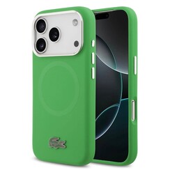 Lacoste iPhone 17 Pro Max/iPhone 18 Pro Max Backcoverhoesje - MagSafe - Metalen logo - Groen