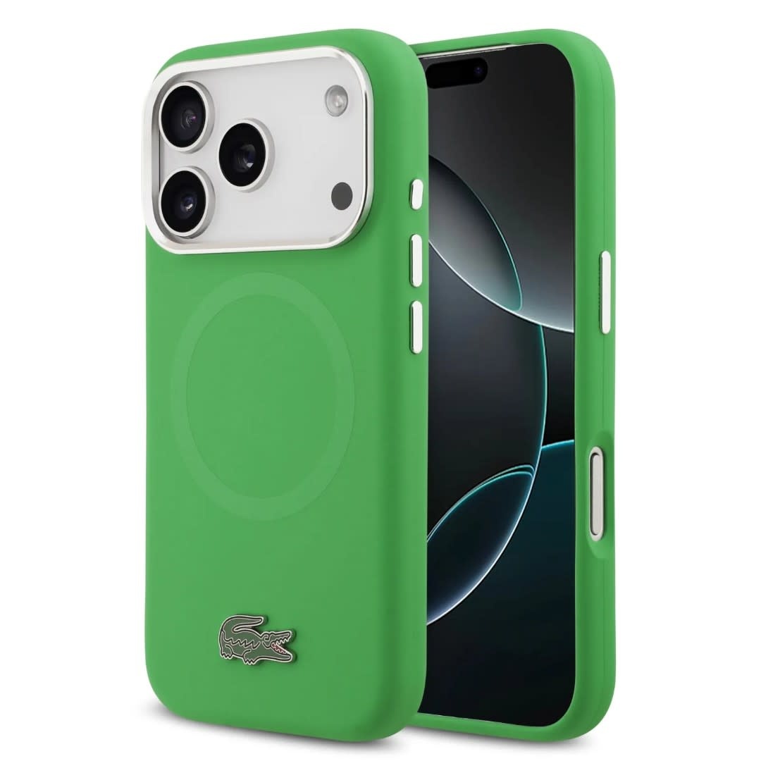 Lacoste Lacoste iPhone 17 Pro Max Backcover hoesje - MagSafe - Metal Logo - Groen