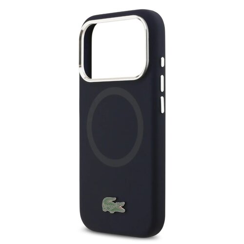 Lacoste Lacoste iPhone 17 Pro/iPhone 18 Pro Handyhülle MagSafe Metalllogo - Marineblau