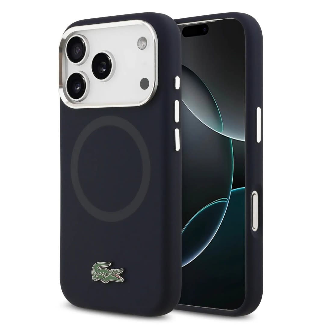 Lacoste Lacoste iPhone 17 Pro Max Backcover hoesje - MagSafe - Metal Logo - Navy