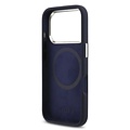 Lacoste Lacoste iPhone 17 Pro Max/iPhone 18 Pro Max Coque arrière MagSafe Logo métallique - Bleu marine