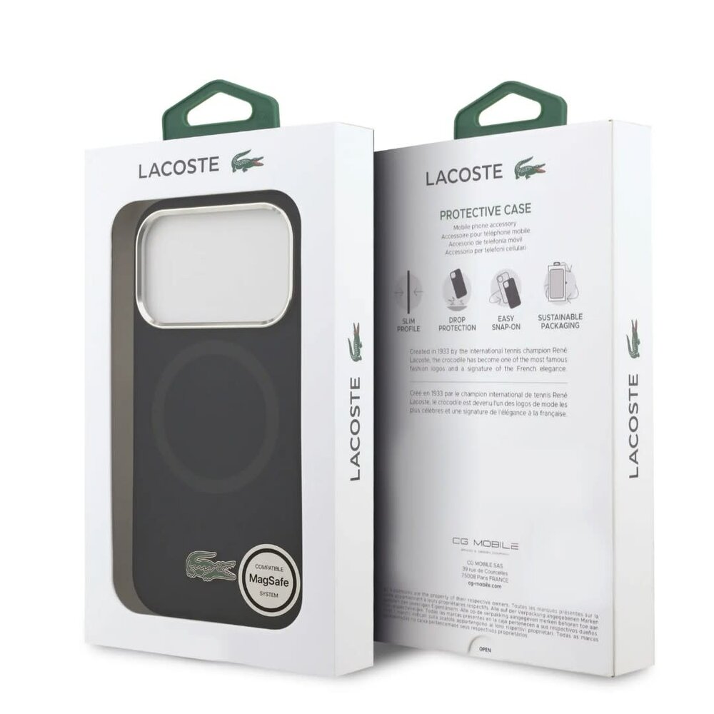 Lacoste Lacoste iPhone 17 Pro Max Back cover coque - MagSafe - Metal Logo - Navy Lacoste Lacoste iPhone 17 Pro Max Back cover coque - MagSafe - Metal Logo - Navy