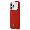 Lacoste Lacoste iPhone 17 Pro/iPhone 18 Pro Coque arrière MagSafe Logo métallique - Rouge