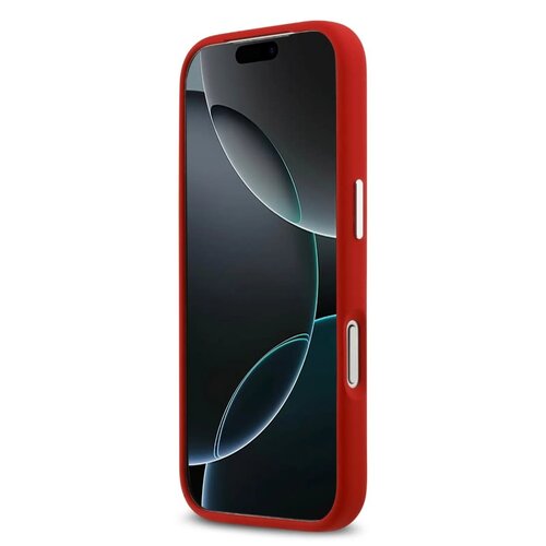 Lacoste Lacoste iPhone 17 Pro/iPhone 18 Pro Coque arrière MagSafe Logo métallique - Rouge