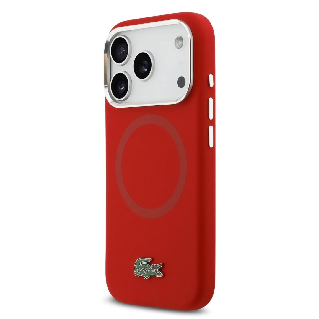 Lacoste Lacoste iPhone 17 Pro Max Backcover hoesje - MagSafe - Metal Logo - Rood, foto 2 van 6