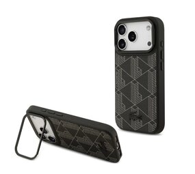 Lacoste Lacoste iPhone 17 Pro Backcover hoesje - MagSafe - Nomogramme Logo with Camera Stand - Zwart Lacoste Lacoste iPhone 17 Pro Backcover hoesje - MagSafe - Nomogramme Logo with Camera Stand - Zwart