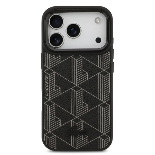 Lacoste Lacoste iPhone 17 Pro/iPhone 18 Pro Handyhülle MagSafe Monogramm-Logo mit Kameraständer - Schwarz