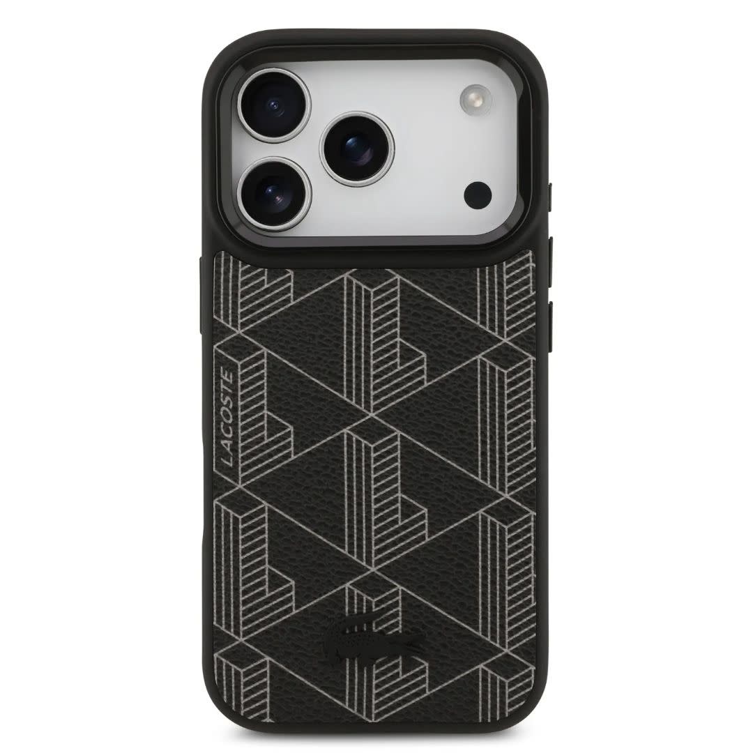 Lacoste Lacoste iPhone 17 Pro Backcover hoesje - MagSafe - Nomogramme Logo with Camera Stand - Zwart, foto 3 van 6