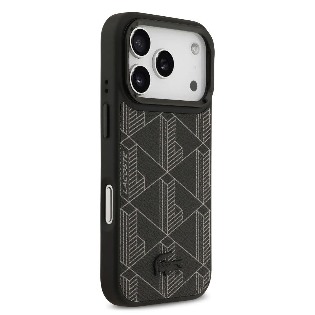 Lacoste Lacoste iPhone 17 Pro Backcover hoesje - MagSafe - Nomogramme Logo with Camera Stand - Zwart, foto 4 van 6