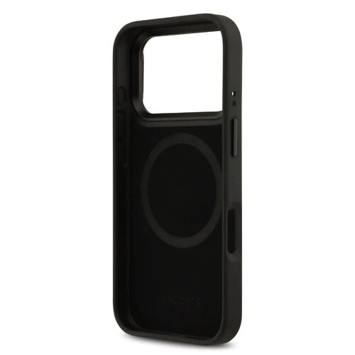 Lacoste Lacoste iPhone 17 Pro/iPhone 18 Pro Handyhülle MagSafe Monogramm-Logo mit Kameraständer - Schwarz
