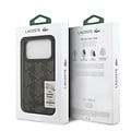 Lacoste Lacoste iPhone 17 Pro/iPhone 18 Pro Coque arrière MagSafe Logo monogramme avec support caméra - Noir
