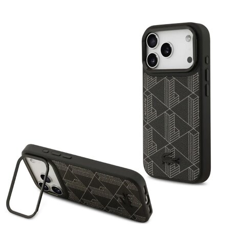 Lacoste Lacoste iPhone 17 Pro Max Back cover coque - MagSafe - Nomogramme Logo with Camera Stand - Noir Lacoste Lacoste iPhone 17 Pro Max Back cover coque - MagSafe - Nomogramme Logo with Camera Stand - Noir