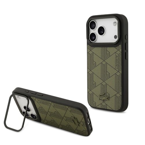 Lacoste Lacoste iPhone 17 Pro/iPhone 18 Pro Handyhülle MagSafe Monogramm-Logo mit Kameraständer - Grün