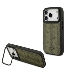 Lacoste iPhone 17 Pro Max/iPhone 18 Pro Max Coque arrière MagSafe Logo monogramme avec support caméra - Vert