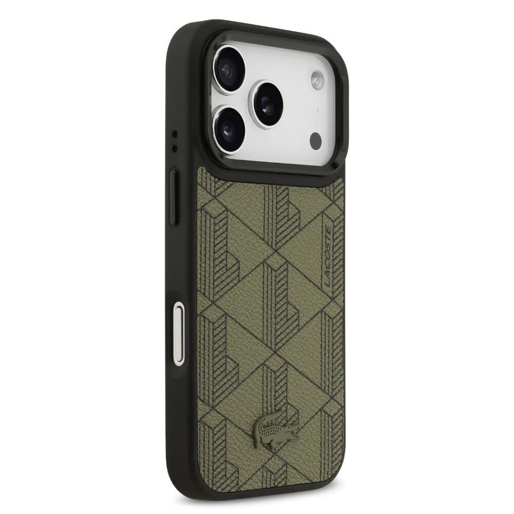 Lacoste Lacoste iPhone 17 Pro Max Backcover hoesje - MagSafe - Nomogramme Logo with Camera Stand - Groen Lacoste Lacoste iPhone 17 Pro Max Backcover hoesje - MagSafe - Nomogramme Logo with Camera Stand - Groen