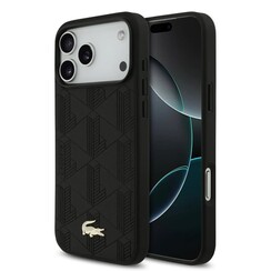 Lacoste iPhone 17 Pro Max Back cover case - MagSafe - Nomogramme Logo with Camera Stand - Black