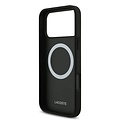 Lacoste Lacoste iPhone 17 Pro Max/iPhone 18 Pro Max Coque arrière MagSafe Logo monogramme avec support caméra - Noir