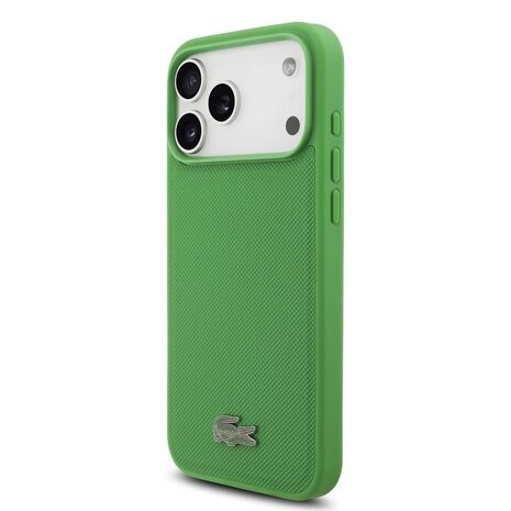 Lacoste Lacoste iPhone 17 Pro Max Backcover hoesje - MagSafe - Iconic Petit Pique Logo - Groen Lacoste Lacoste iPhone 17 Pro Max Backcover hoesje - MagSafe - Iconic Petit Pique Logo - Groen