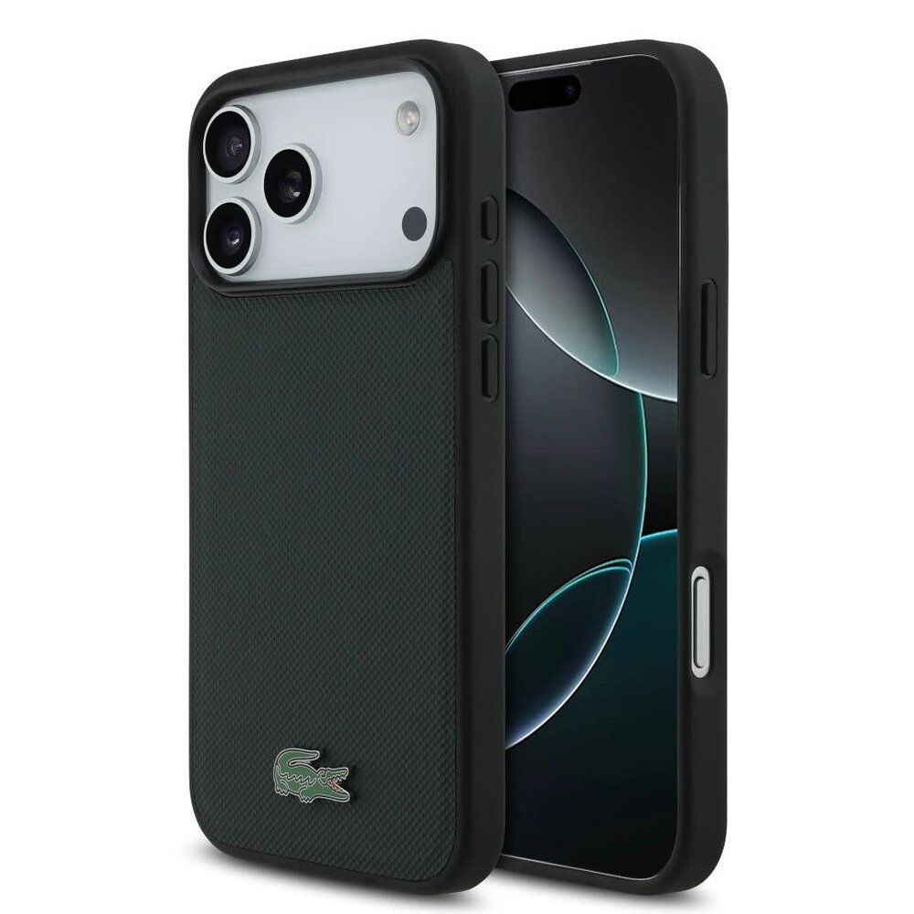 Lacoste Lacoste iPhone 17 Pro Max Backcover hoesje - MagSafe - Iconic Petit Pique Logo - Groen Lacoste Lacoste iPhone 17 Pro Max Backcover hoesje - MagSafe - Iconic Petit Pique Logo - Groen
