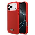 Lacoste Lacoste iPhone 17 Pro Max/iPhone 18 Pro Max Coque arrière MagSafe Logo Petit Piqué iconique - Rouge
