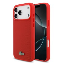 Lacoste iPhone 17 Pro Max/iPhone 18 Pro Max Backcover hoesje - MagSafe - Iconic Petit Pique Logo - Rood