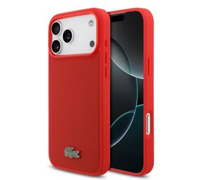 Lacoste Lacoste iPhone 17 Pro Max Back cover case - MagSafe - Iconic Petit Pique Logo - Red Lacoste Lacoste iPhone 17 Pro Max Back cover case - MagSafe - Iconic Petit Pique Logo - Red