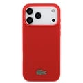 Lacoste Lacoste iPhone 17 Pro Max/iPhone 18 Pro Max Coque arrière MagSafe Logo Petit Piqué iconique - Rouge