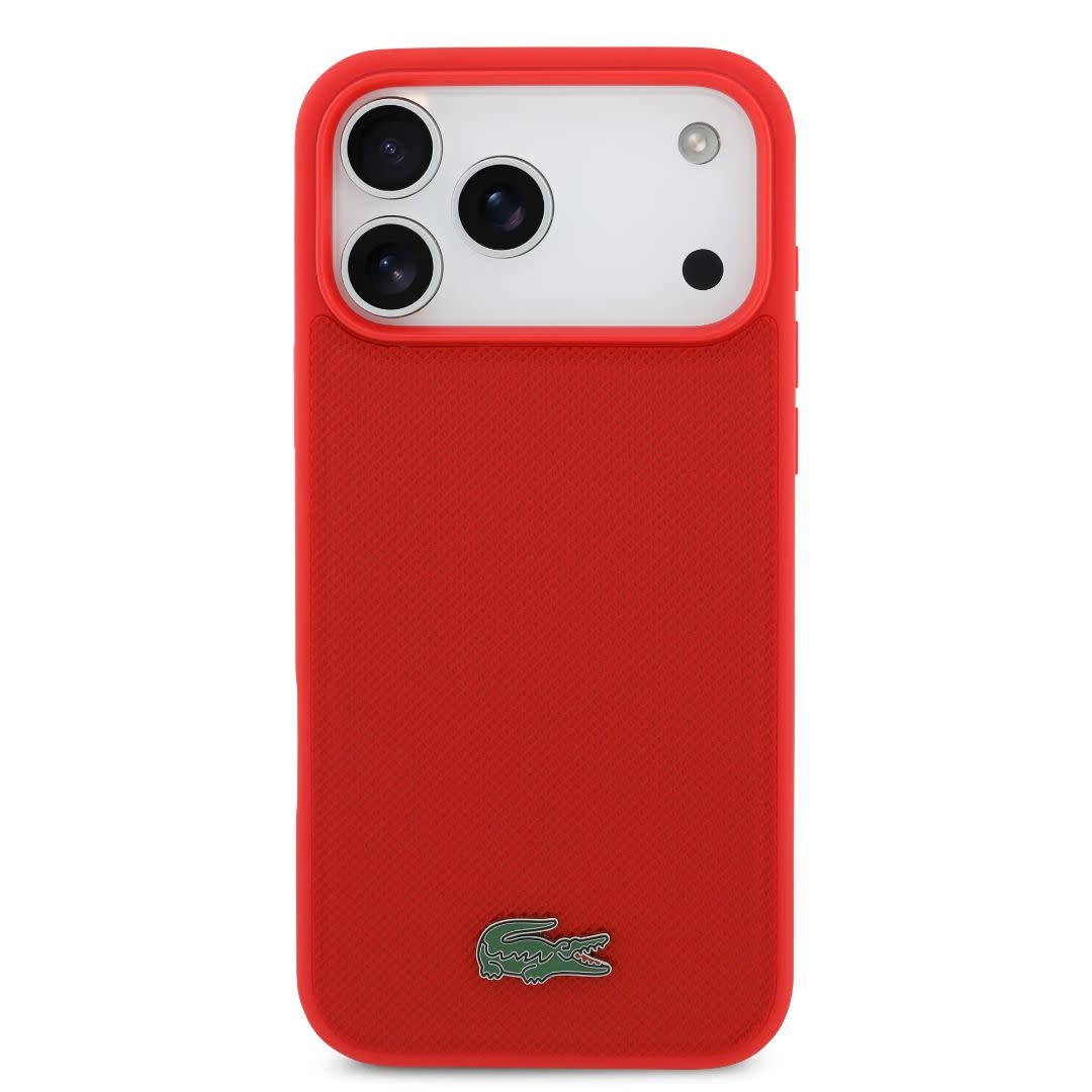 Lacoste Lacoste iPhone 17 Pro Max Backcover hoesje - MagSafe - Iconic Petit Pique Logo - Rood, foto 3 van 6