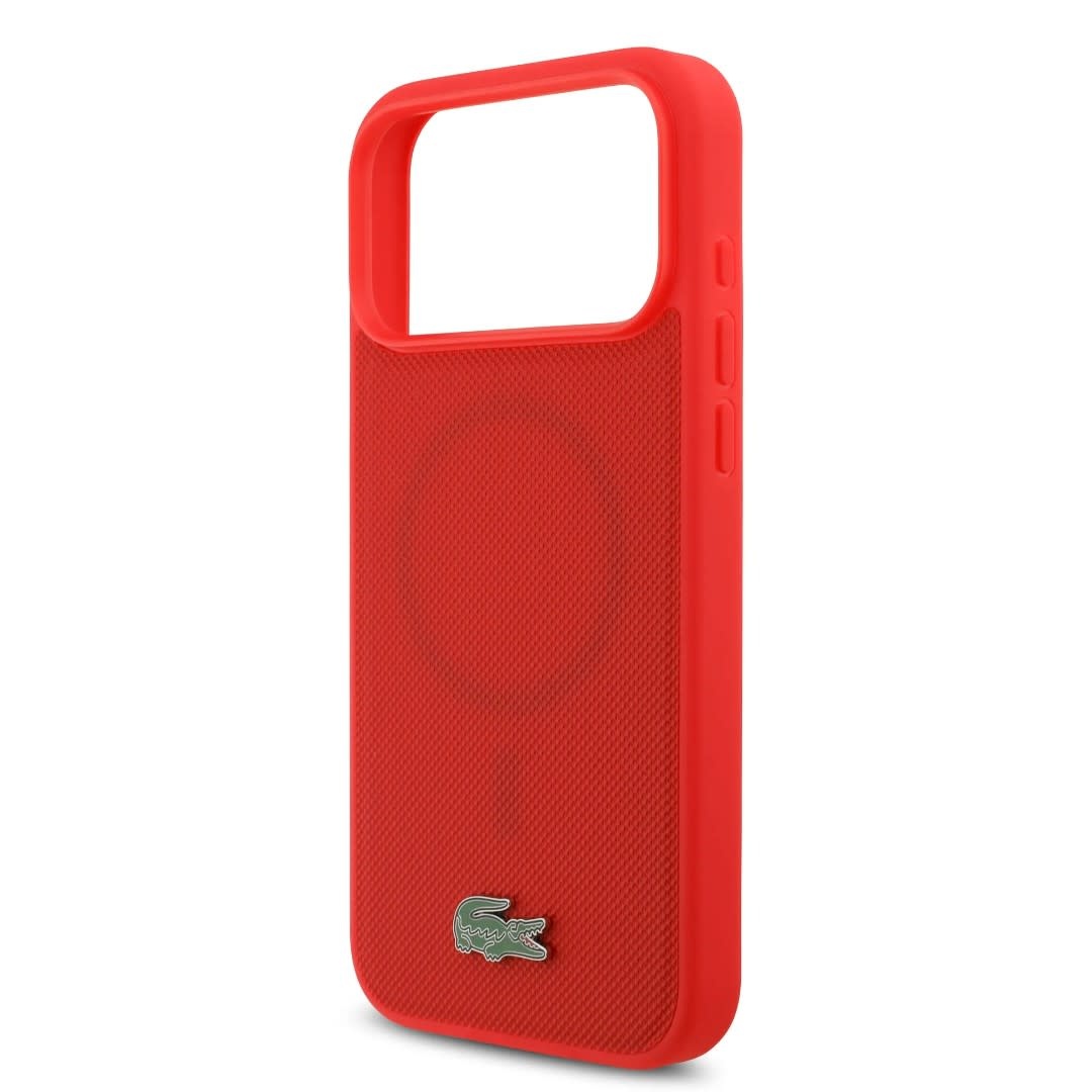 Lacoste Lacoste iPhone 17 Pro Max Backcover hoesje - MagSafe - Iconic Petit Pique Logo - Rood, foto 5 van 6