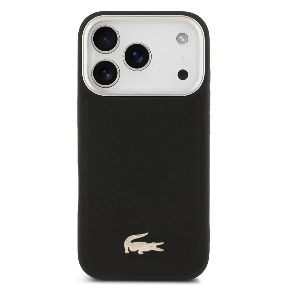 Lacoste Lacoste iPhone 17 Pro Back cover coque - MagSafe - Croco Pin Logo - Noir Lacoste Lacoste iPhone 17 Pro Back cover coque - MagSafe - Croco Pin Logo - Noir