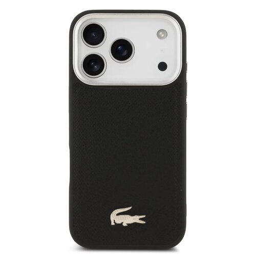 Lacoste Lacoste iPhone 17 Pro/iPhone 18 Pro Handyhülle MagSafe Krokodil-Logo als Pin - Schwarz